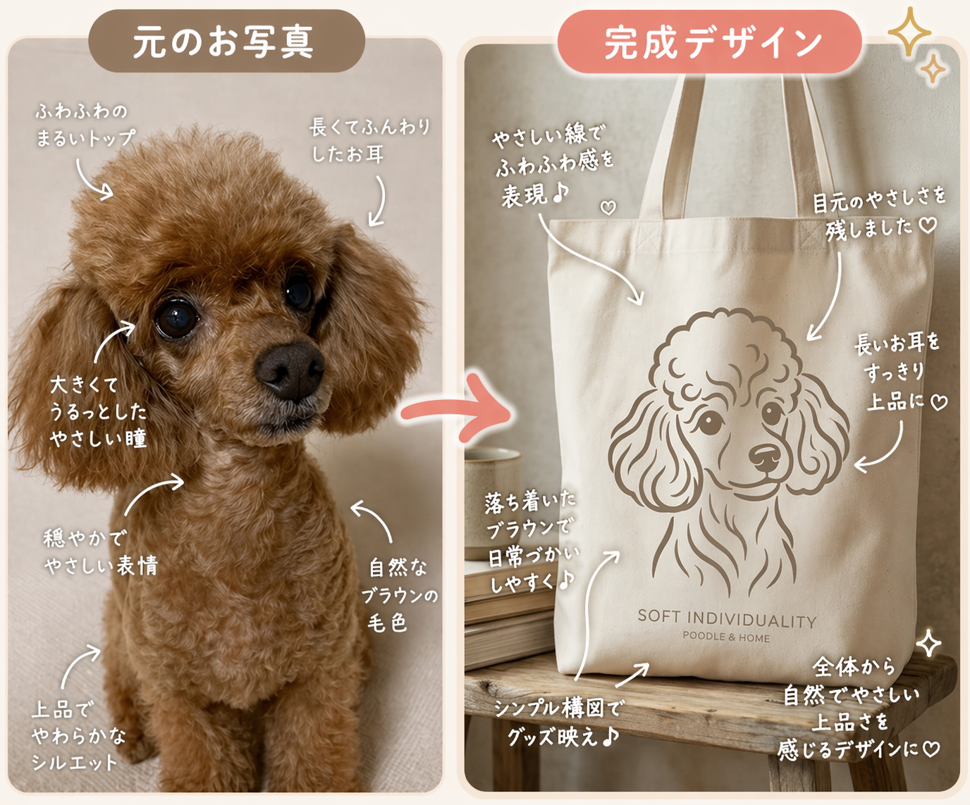 元のお写真２→完成デザイン２