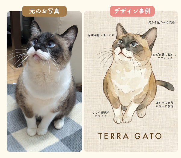 元のお写真→完成デザイン